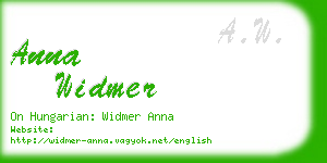 anna widmer business card